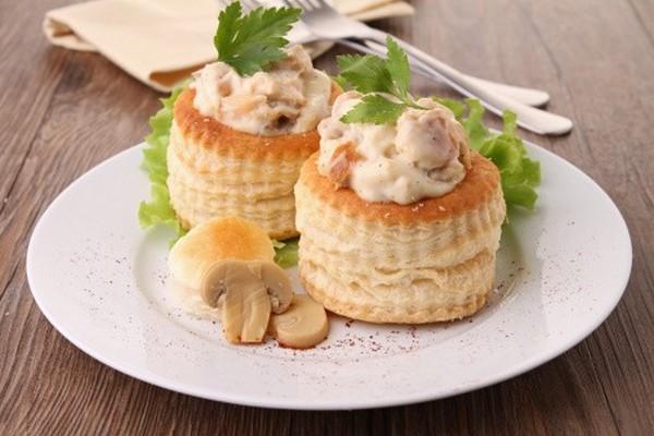 Vol au vent poulet et champignons